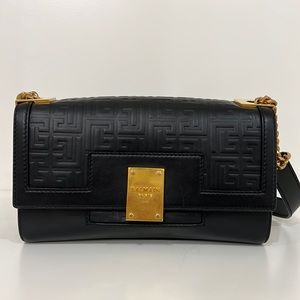 Authentic Balmain black leather 1945 bag